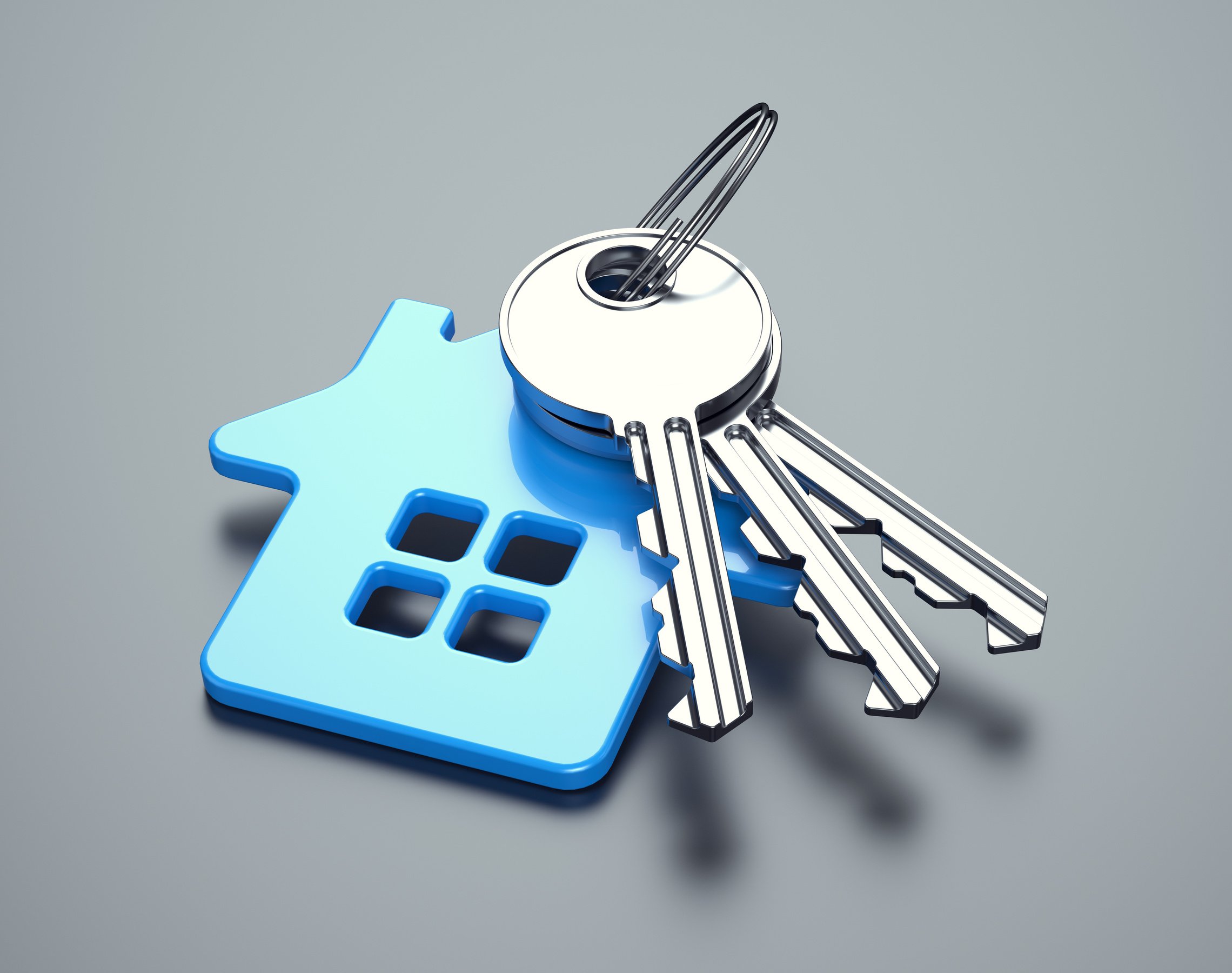 Keys with blue house trinket